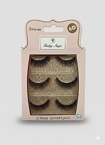 Cartela de Cílios Ruby Anjo | 6D - 013 Rosa Bebê e Dourado