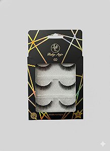 Cartela de Cílios Ruby Anjo | 6D - X05 Preto Com Traços Dourados