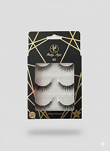 Cartela de Cílios Ruby Anjo | 6D - X03 Preto Com Traços Dourados