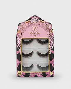 Cartela de Cílios Ruby Anjo | 6D - 013 Preto Com Laço Roxo