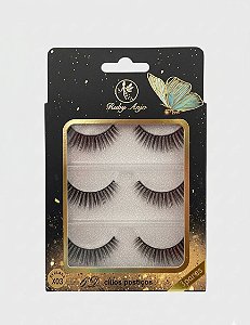 Cartela de Cílios Ruby Anjo | 6D - X03 Preto com Dourado