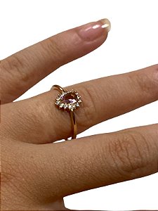 Anel - Formatura 01 | Dourado Com Rosa Bebe