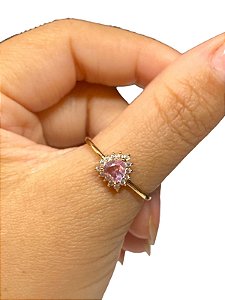 Anel - Formatura 04 | Dourado Com Rosa Bebe