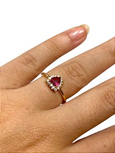 Anel - Formatura 04 | Dourado Com Vermelho