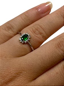 Anel - Formatura 03 | Prata Com Verde