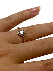 Anel - Formatura 03 | Dourado Com Verde Água