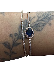 Bracelete De Punho - BR02 - Dourado Com Azul Marinho