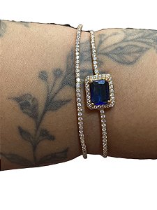 Bracelete De Punho - BR03 | Dourado Com Azul Marinho