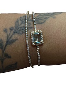 Bracelete De Punho - BR03 | Dourado Com Verde Água