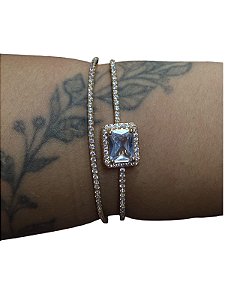 Bracelete De Punho - BR03 | Dourado com Branco