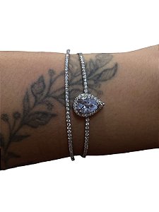 Bracelete De Punho - BR06 | Prata Com Prata