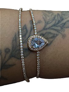 Bracelete De Punho - BR06 | Dourado Com Prata