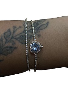 Bracelete De Punho - BR012 | Dourado com Branco