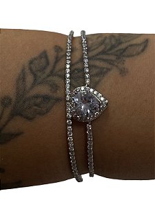 Bracelete De Punho - BR012 | Prata com Prata