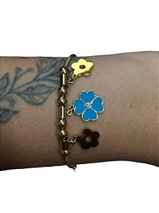 Bracelete De Punho - BR047 | Dourada com Verde