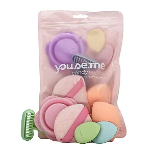 Kit de Esponjas Youse.me - Esponja, Navalha e Higienizador de Pincel