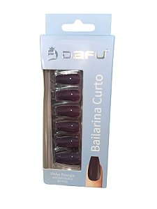Unha Postiça Bailarina Curto - Vinho - 24 Unidades