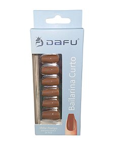 Unha Postiça Bailarina Curto - Marrom Claro - 24 Unidades