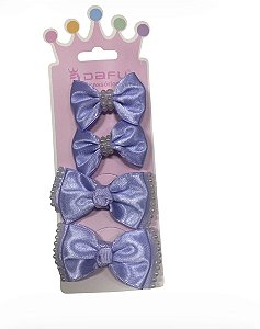 Kit Laços- Quatro Unidades (Pérola) | lilás