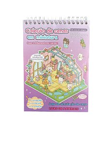 Caderno Coleção de Cenas em Miniatura - Lilás Flores