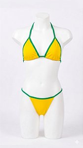 Biquíni | Tamanho Único - Amarelo Com Detalhe Verde