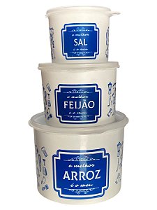 Kit 3 Potes - Azul