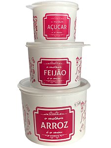 Kit 3 Potes - Vermelho