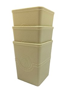 Kit Porta Objetos | 3 Unidades - Creme