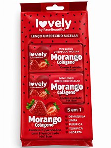 Lenço Umedecido - Mini| Lovely – Morango+ Colágeno