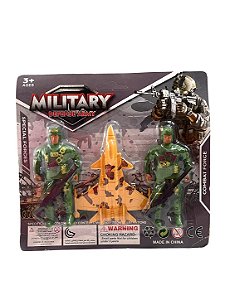 Kit Militar com 2 Soldados e Avião