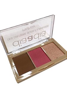 Paleta Contorno Blush E Iluminador Dia A Dia | Mahav - 02