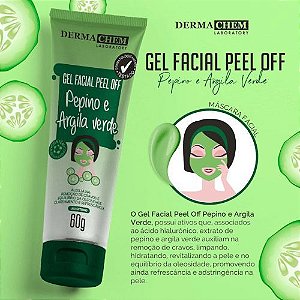 Gel Facial Peel Off Pepino e Argila Verde - Dermachem