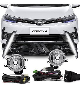 Kit Farol Milha + Daylight Drl Led Corolla Seta 17 2018 2019