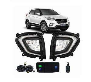Kit Farol Milha Hyundai Creta Drl Daylight Luz Diurna 2020 2021 2022 Pcd Attitude Smart