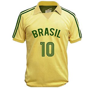 Camisa Retrô Brasil 10 Amarela