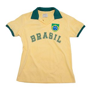 Camisa Retrô Juvenil Brasil - Fenda Amarela