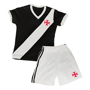Kit Infantil Camisa Retrô Vasco da Gama 1948 - Preto