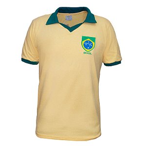 Camisa Retrô Brasil - Polo Amarela