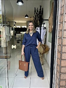 Camisa em viscose sarjada