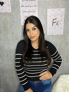 Blusa manga longa listrada