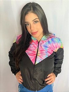 Jaqueta corta vento tie dye