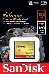 Cartão de Memória Sandisk Compact Flash 128GB Extreme 120MB/s