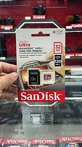 Cartão de Memória Sandisk Micro 32GB Ultra 120MBs