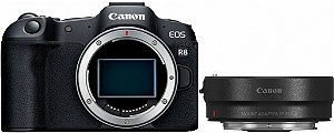Câmera Canon EOS R8 C/ Adaptador EOS EF