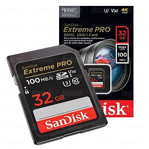 Cartão Memória Sandisk 32gb Extreme Pro 100Mbs