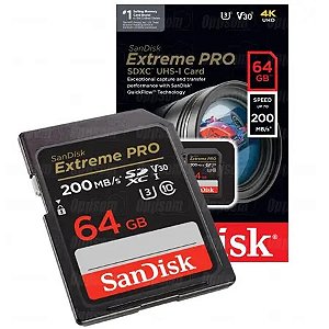 Cartão Memória Sandisk 64gb Extreme Pro 200Mbs