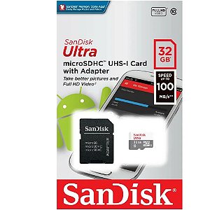 Cartão de Memória SanDisk Micro SD 32GB 100mbs Ultra