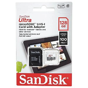 Cartão de Memória SanDisk Micro SD 128GB 100MB/s Ultra