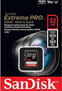 Cartão Memória Sandisk 32gb Extreme Pro 300Mbs