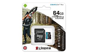 Cartão de Memória Kingston Micro SD 64Gb 170MBs